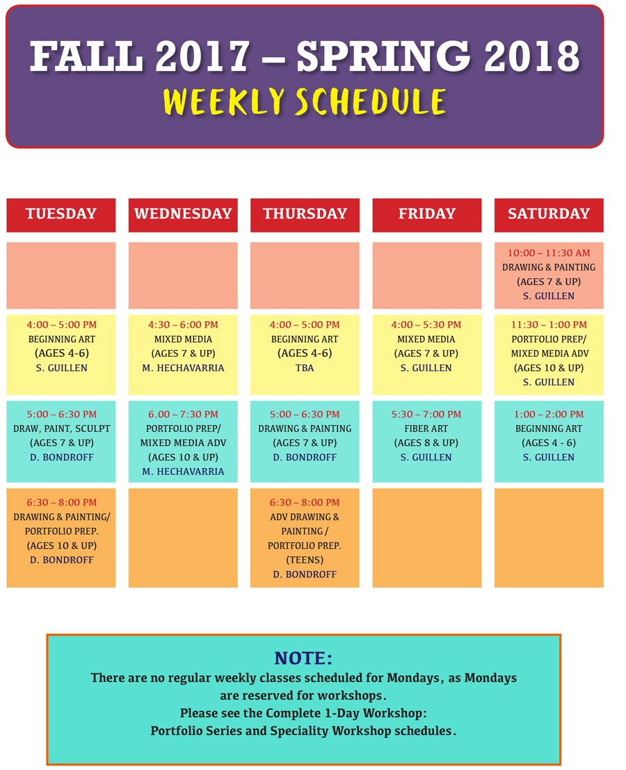 fall 2017 spring 2018 schedule learning tree of arts flyers 2017 2018 schedule